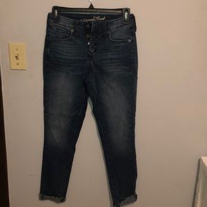 cuffed denim jeans